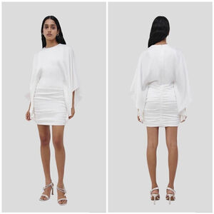 Jonathan Simkhai Kadence Bell Sleeve Mini Dress White-Size 0